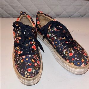Jack Rogers Floral Sneakers with Navy Accents